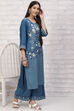 Indigo LIVA Straight Kurta image number 5