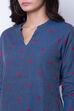 Blue Poly Cotton Straight Kurta image number 1