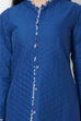 Blue Cotton And Flex A Line Jacket image number 3