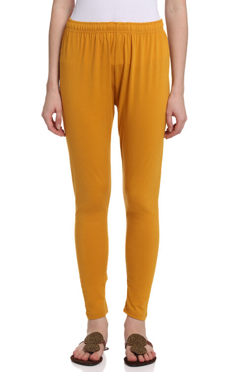 Mustard Cotton Leggings image number 0