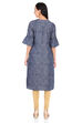 Indigo Straight Cotton Kurta image number 5