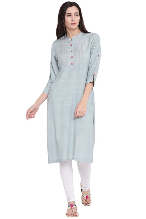 Pink Viscose Straight Kurta image number 0