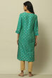 Green Viscose Printed Straight Kurta image number 3