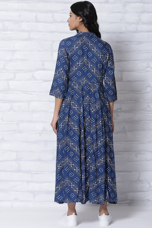 Blue LIVA Kalidar Dress image number 5