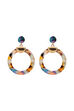 Multi Color Metal Brass Dangler Earrings image number 1