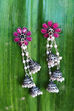 Pink Metal Brass Earring image number 1