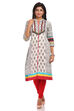 White Flared Cotton Kurta image number 0