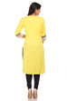 Yellow Cotton Straight Kurta image number 1