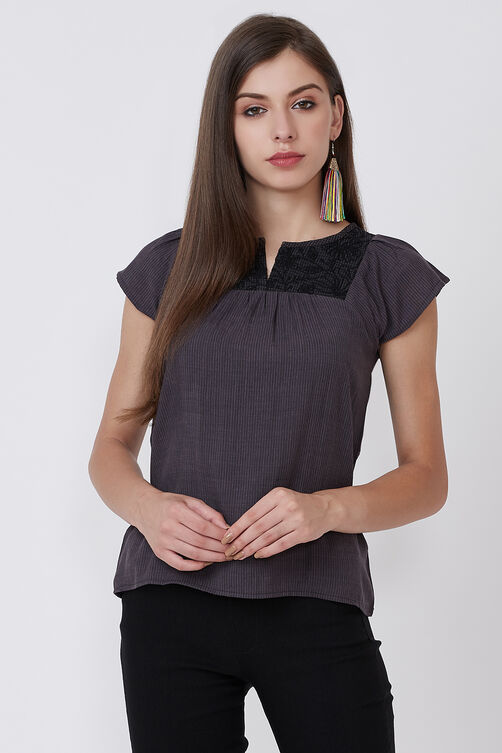Black Poly Cotton Top image number 2