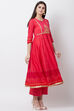 Pink Cotton Kalidar Kurta image number 2