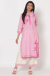 Pink Cotton Straight Kurta image number 0