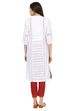 White Straight Dobby Kurta image number 3