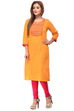 Yellow Straight Cotton Kurta image number 1