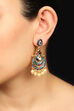 Blue Metal Brass Earrings image number 0