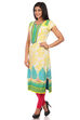 Yellow Cotton Straight Kurta image number 3