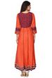 Orange Asymmetric Viscose Kurta image number 2