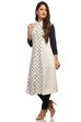 Off White A-Line Cotton Kurta image number 3