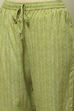 Green Printed Straight Kurta & Pants Suit Set image number 2