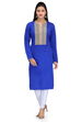 Blue Acrylic Straight Kurta image number 0