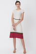 Ecru Cotton And Flex A Line Dress image number 0
