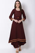 Brown Viscose Rayon A Line Kurta image number 5