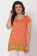 Orange Viscose Indie Top image number 0