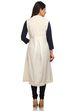 Off White A-Line Cotton Kurta image number 4