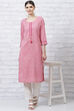 Pink Art Silk Straight Kurta image number 5