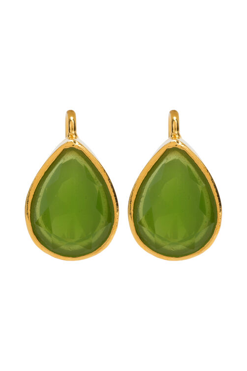 Lime Green Metal Brass Earring image number 1
