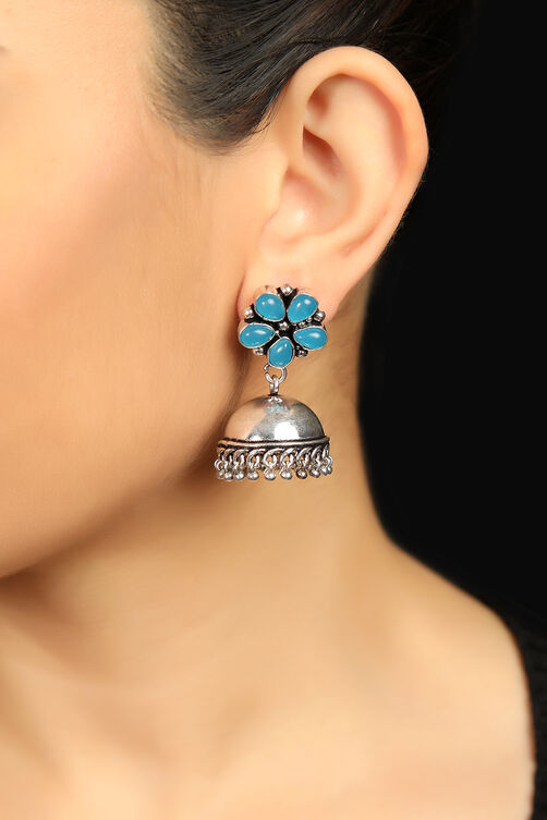Blue Chalcedony Jhumkis image number 0