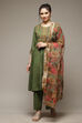 Green Viscose Anarkali Suit Set image number 1