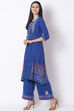 Blue Viscose A-Line Kurta image number 3