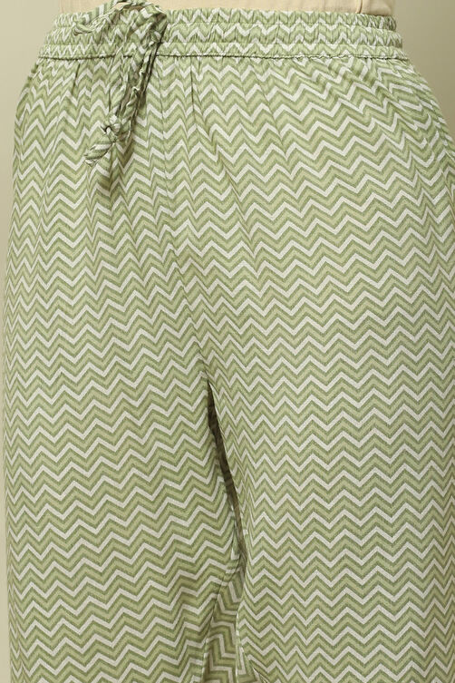 Sage Green Printed  Kurta & Pants Suit Set image number 2