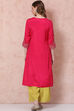 Fuschia Viscose Straight Kurta image number 4