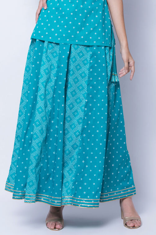 Turquoise Cotton Skirt image number 0