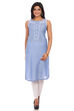 Blue Cotton Straight Kurta image number 0