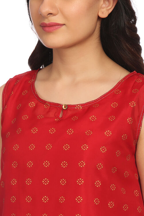 Red Poly Cotton Indie Top image number 1