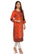 Orange Straight Cotton Kurta image number 1