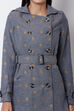 Grey Cotton Chambray A Line Jacket image number 1