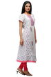 White Cotton Flared Kurta image number 2