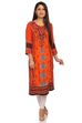 Orange Straight Cotton Kurta image number 0