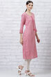 Pink Art Silk Straight Kurta image number 3