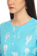 Blue Flared Cotton Kurta image number 1