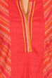 Red Kalidar Cotton Kurta image number 4