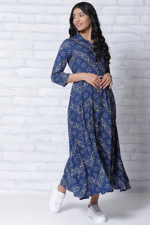 Blue LIVA Kalidar Dress image number 3