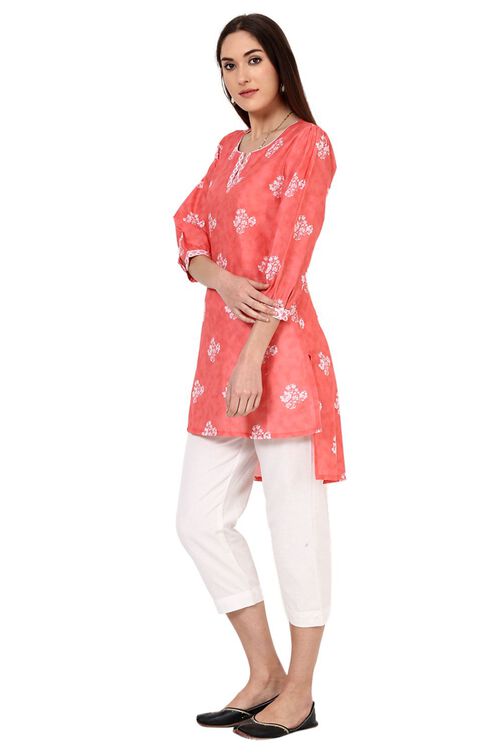 Pink Straight Rayon Kurta image number 2