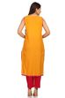 Ochre Straight Cotton Kurta image number 3