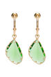 Green Stone Metal Brass Drop Earrings image number 1