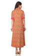 Pink Asymmetric Poly Cotton Dress image number 4