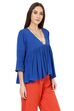 Blue Flared Viscose Rayon Indie Top image number 3